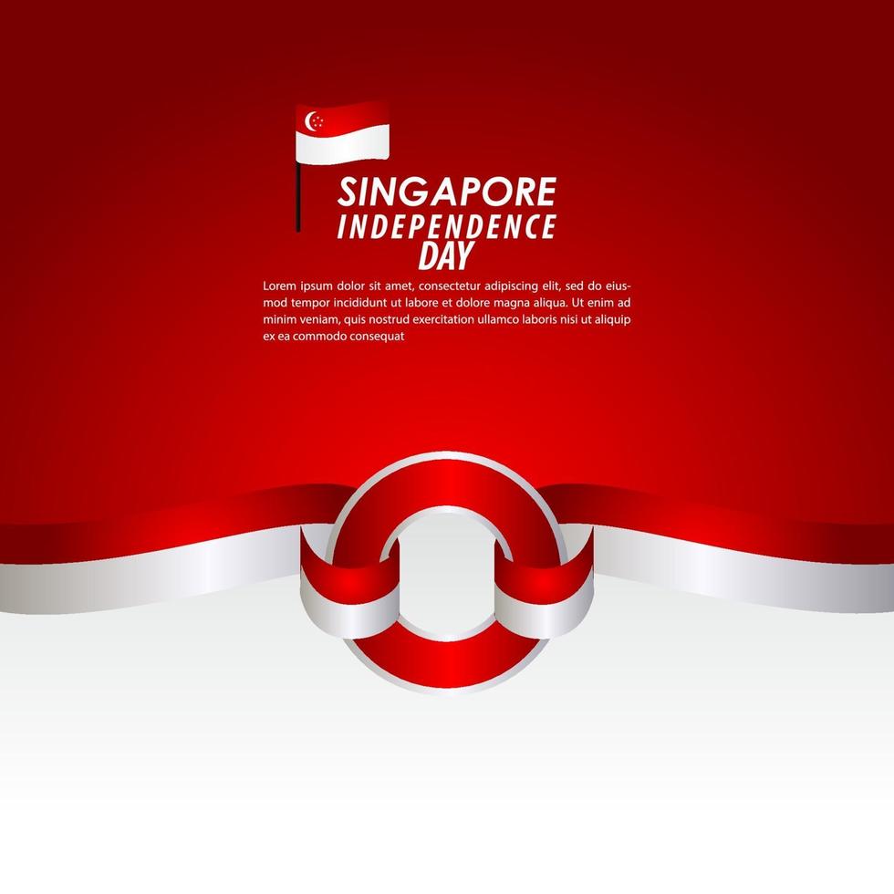 Singapore onafhankelijkheidsdag viering vector sjabloon ontwerp illustratie