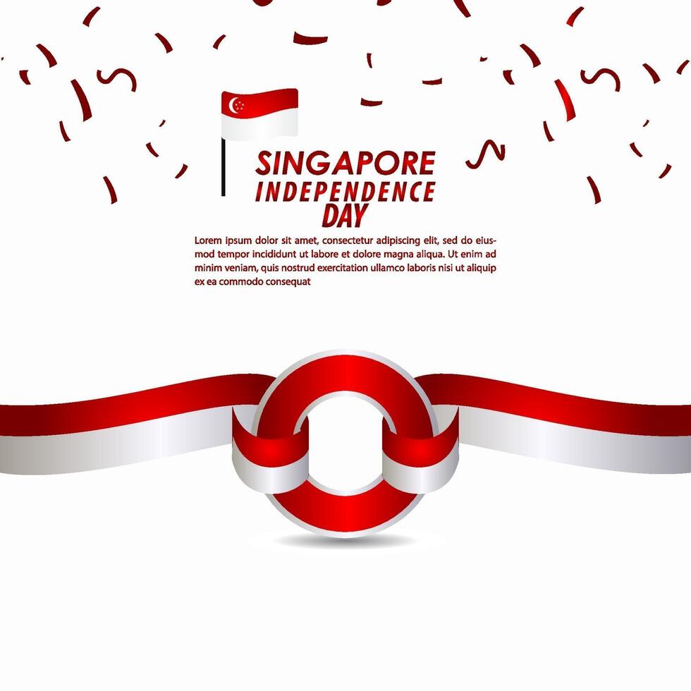 Singapore onafhankelijkheidsdag viering vector sjabloon ontwerp illustratie