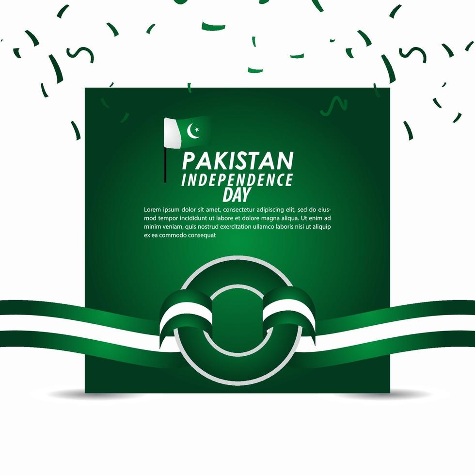 Pakistan onafhankelijkheidsdag viering vector sjabloon ontwerp illustratie