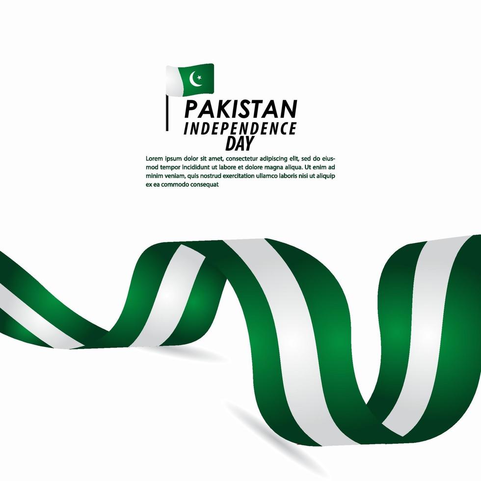 Pakistan onafhankelijkheidsdag viering vector sjabloon ontwerp illustratie