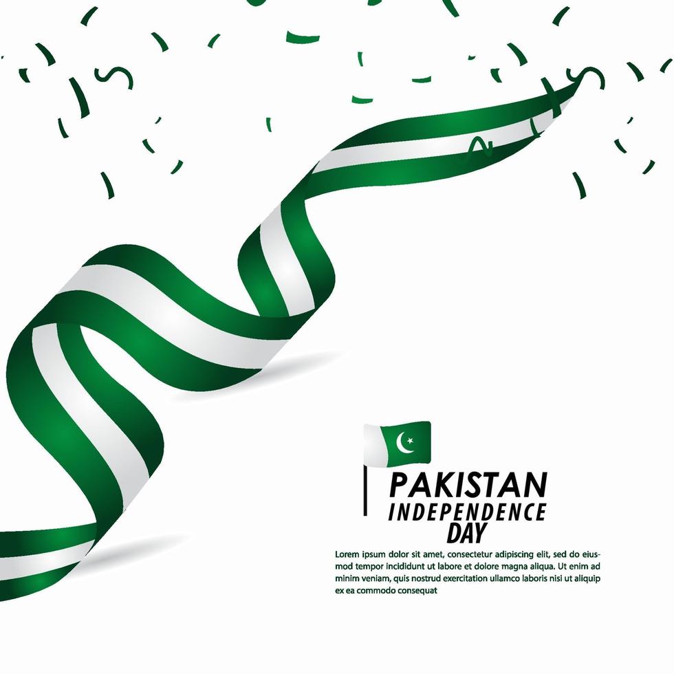 Pakistan onafhankelijkheidsdag viering vector sjabloon ontwerp illustratie