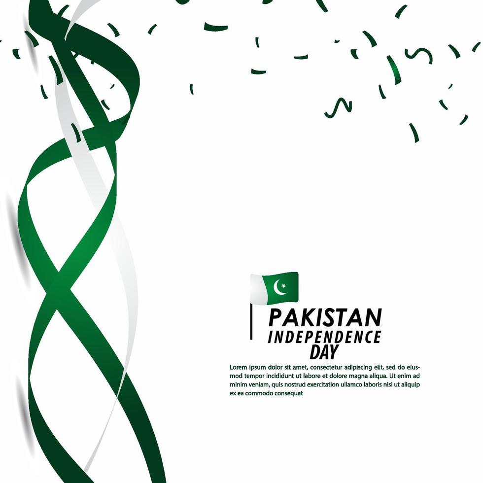 Pakistan onafhankelijkheidsdag viering vector sjabloon ontwerp illustratie