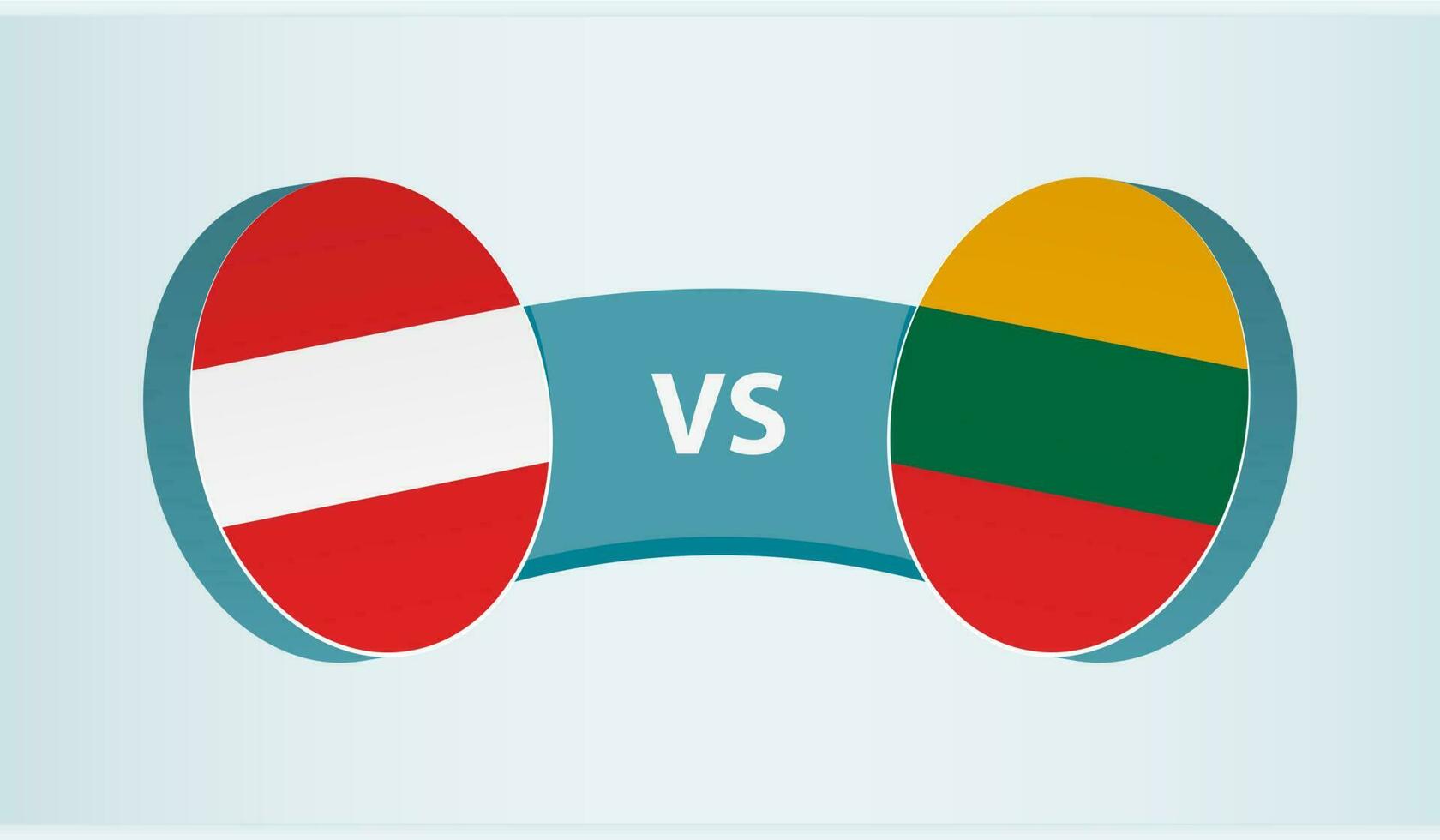 Oostenrijk versus Litouwen, team sport- wedstrijd concept. vector