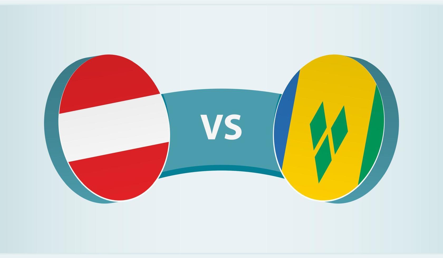 Oostenrijk versus heilige vincent en de grenadines, team sport- wedstrijd concept. vector