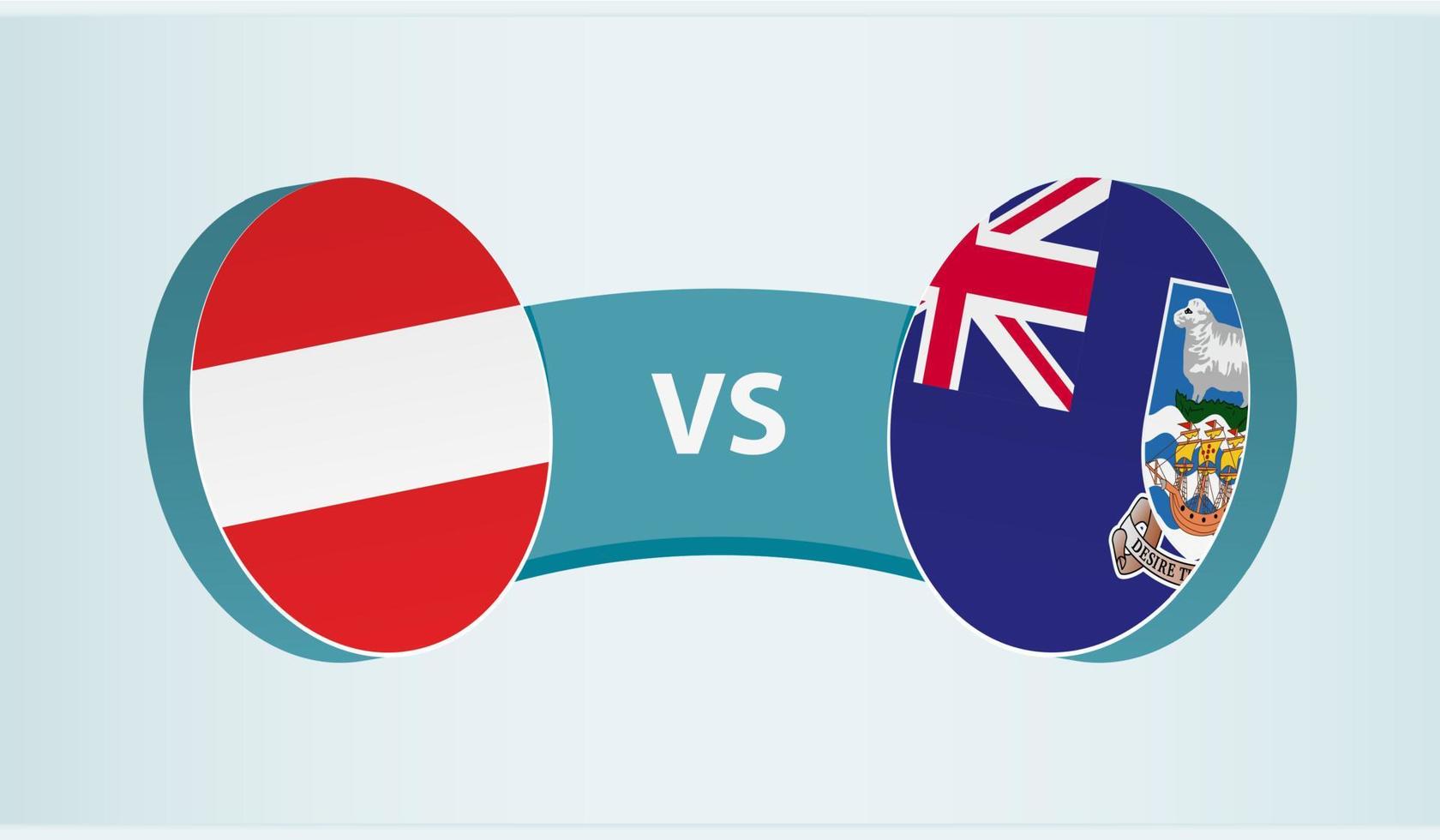 Oostenrijk versus Falkland eilanden, team sport- wedstrijd concept. vector