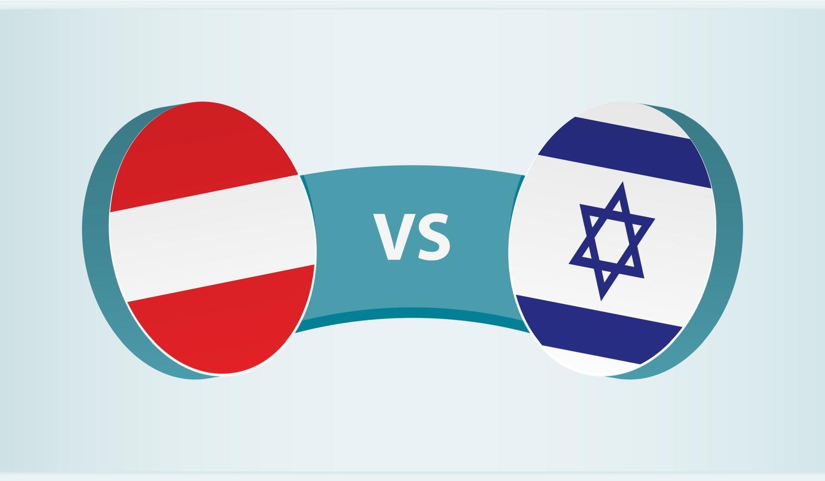 Oostenrijk versus Israël, team sport- wedstrijd concept. vector