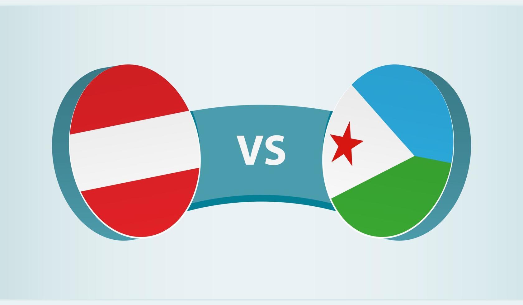 Oostenrijk versus Djibouti, team sport- wedstrijd concept. vector