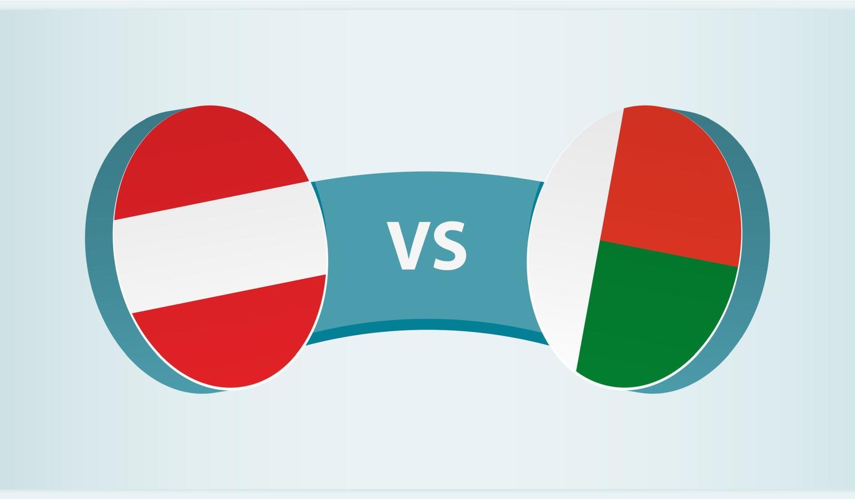 Oostenrijk versus Madagascar, team sport- wedstrijd concept. vector