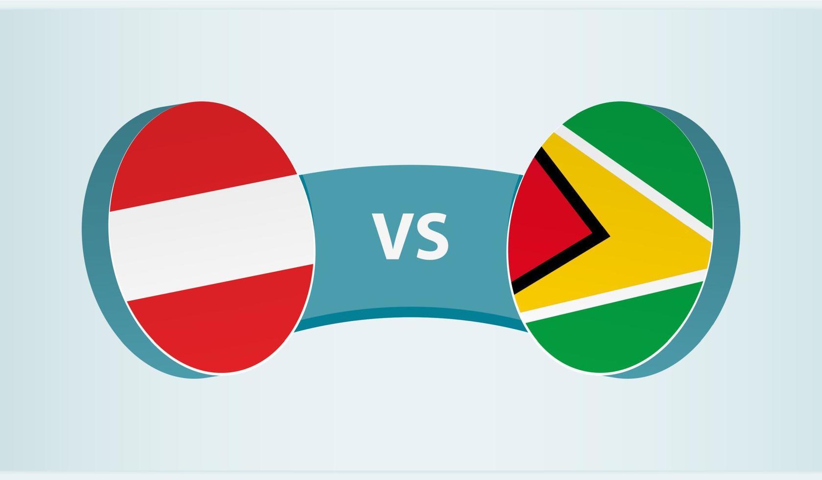 Oostenrijk versus Guyana, team sport- wedstrijd concept. vector