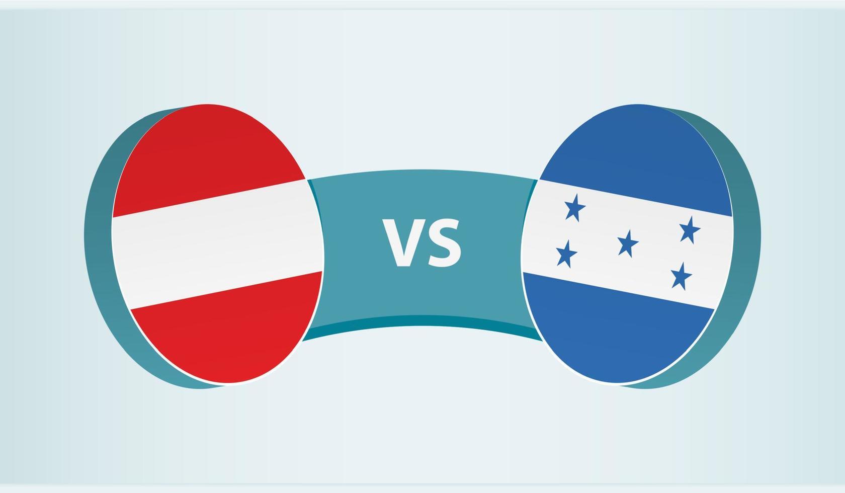 Oostenrijk versus Honduras, team sport- wedstrijd concept. vector