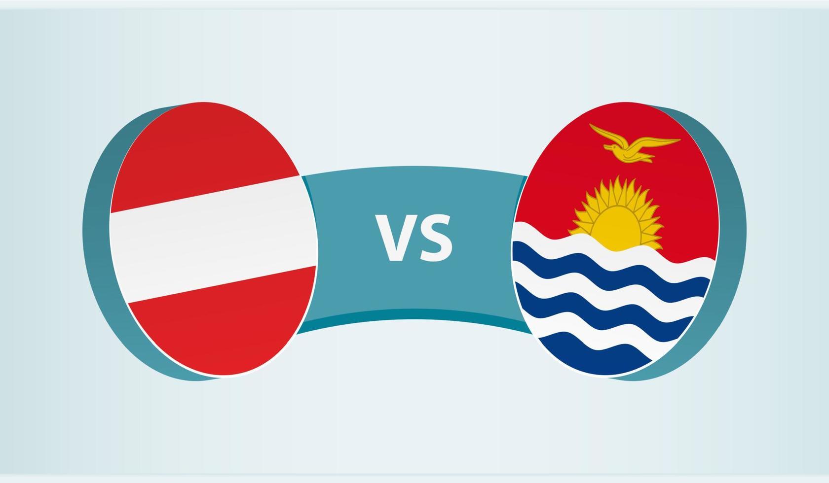 Oostenrijk versus kiribati, team sport- wedstrijd concept. vector