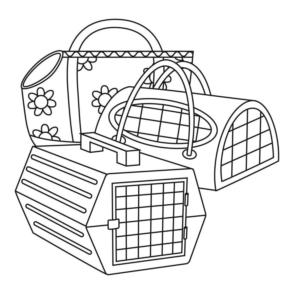 reeks van elementen voor dieren, katten, honden, tas, vervoerder. vector