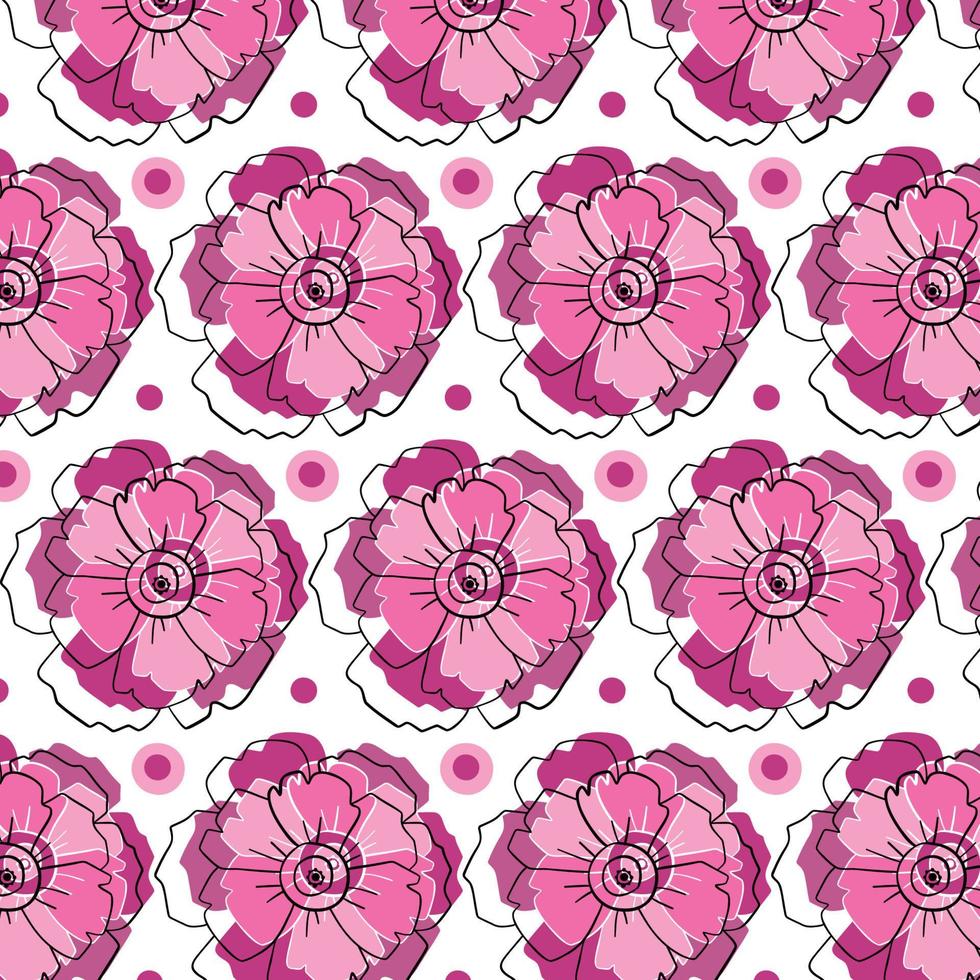 naadloos bloemen patroon. schattig retro texturen. bloemen en dots voor kleding stof, papier, verpakking ontwerp. vector