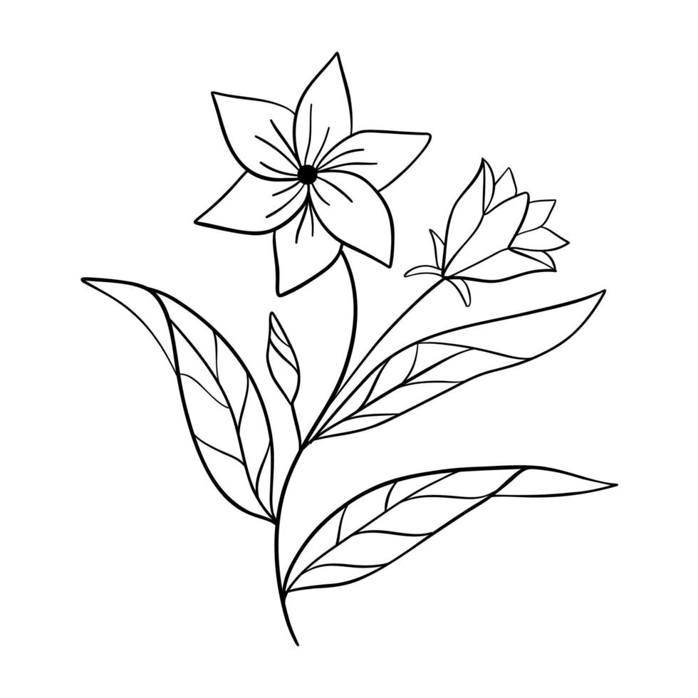 zwarte silhouetten van gras, bloemen en kruiden geïsoleerd op een witte achtergrond. hand getrokken schets bloemen en insecten. vector