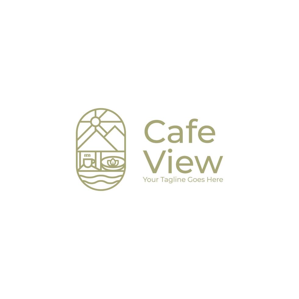 cafe logo ontwerp met minimalistische lijn stijl logo vector grafiek