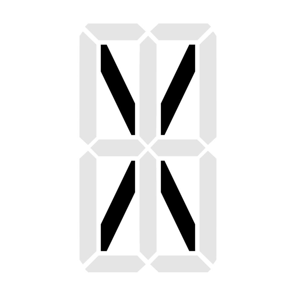 eenvoudige illustratie van digitale letter of symbool elektronische figuur van letter x vector