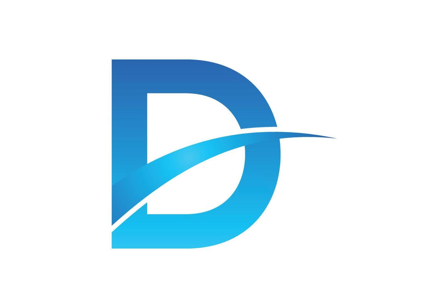 helling d brief logo ontwerp met zucht, vector illustratie