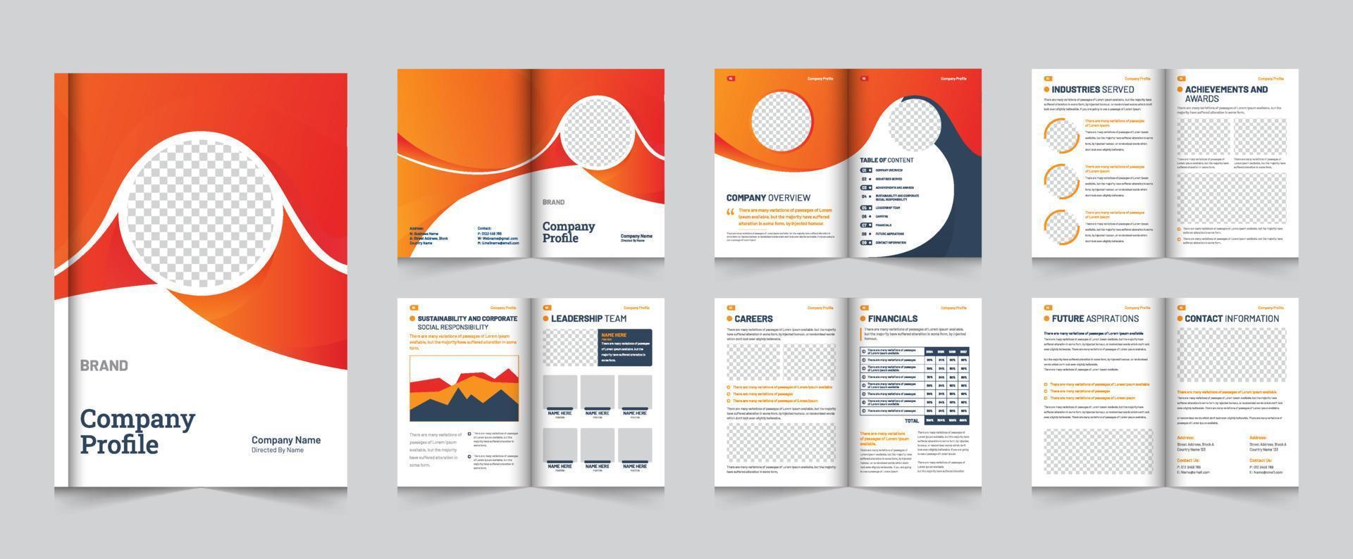 bewerkbare creatief en modern meerdere pagina's bedrijf brochure lay-out sjabloon ontwerp vector