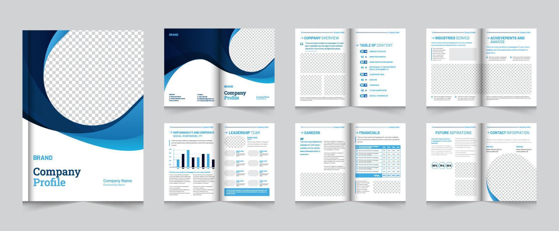 bewerkbare creatief en modern meerdere pagina's bedrijf brochure lay-out sjabloon ontwerp vector