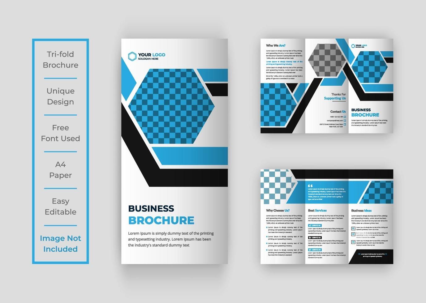 zakelijke gevouwen brochure sjabloonontwerp vector