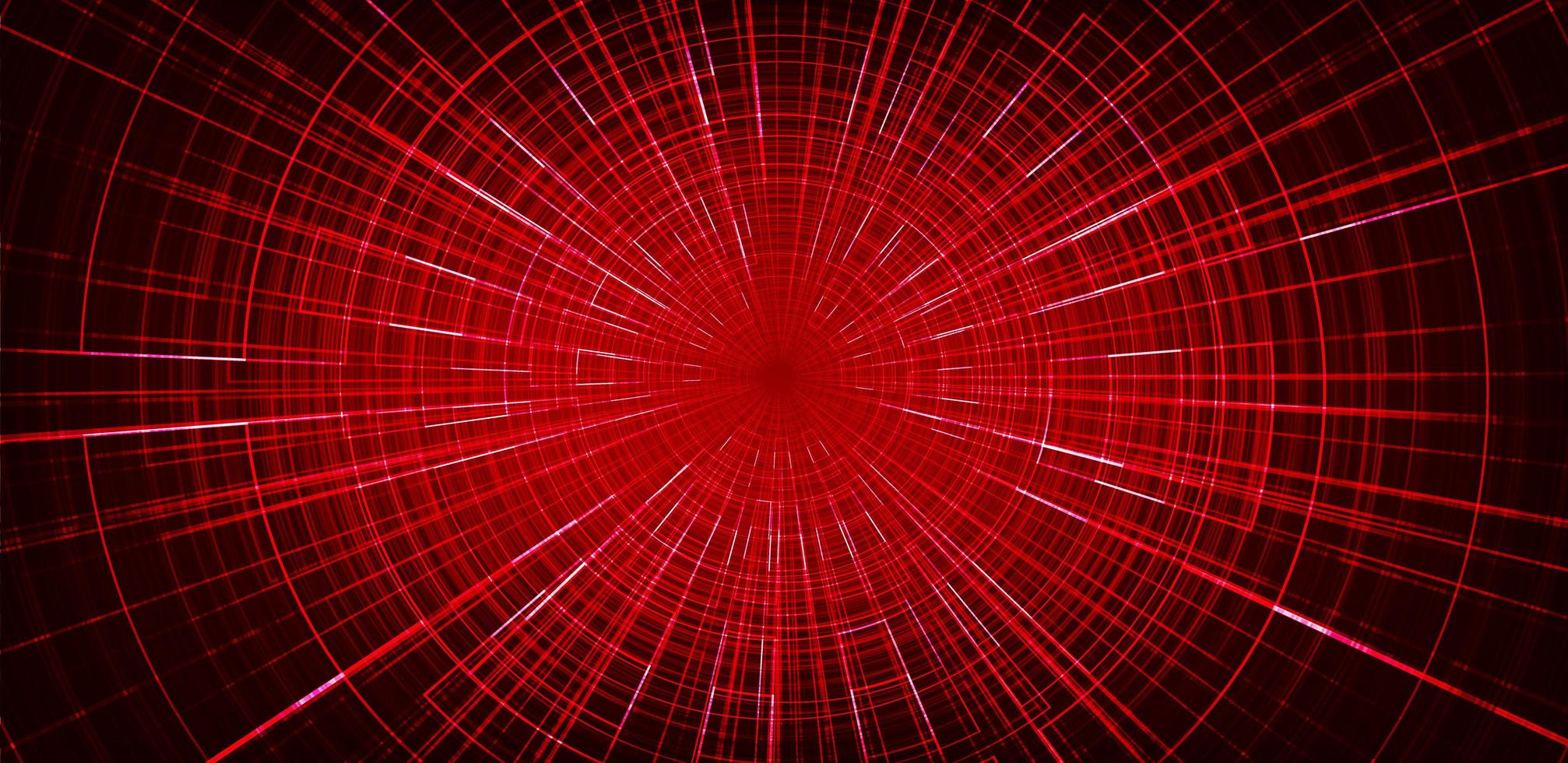 snelheid rode hyperspace laser op technische achtergrond vector