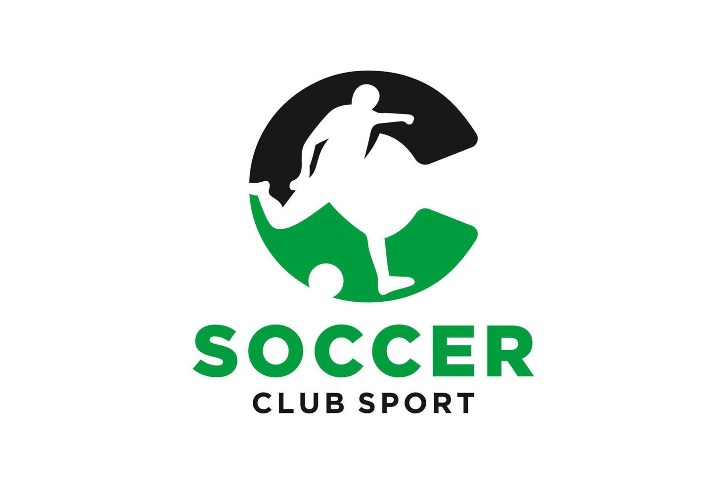 vector initialen brief c met voetbal creatief meetkundig modern logo ontwerp.