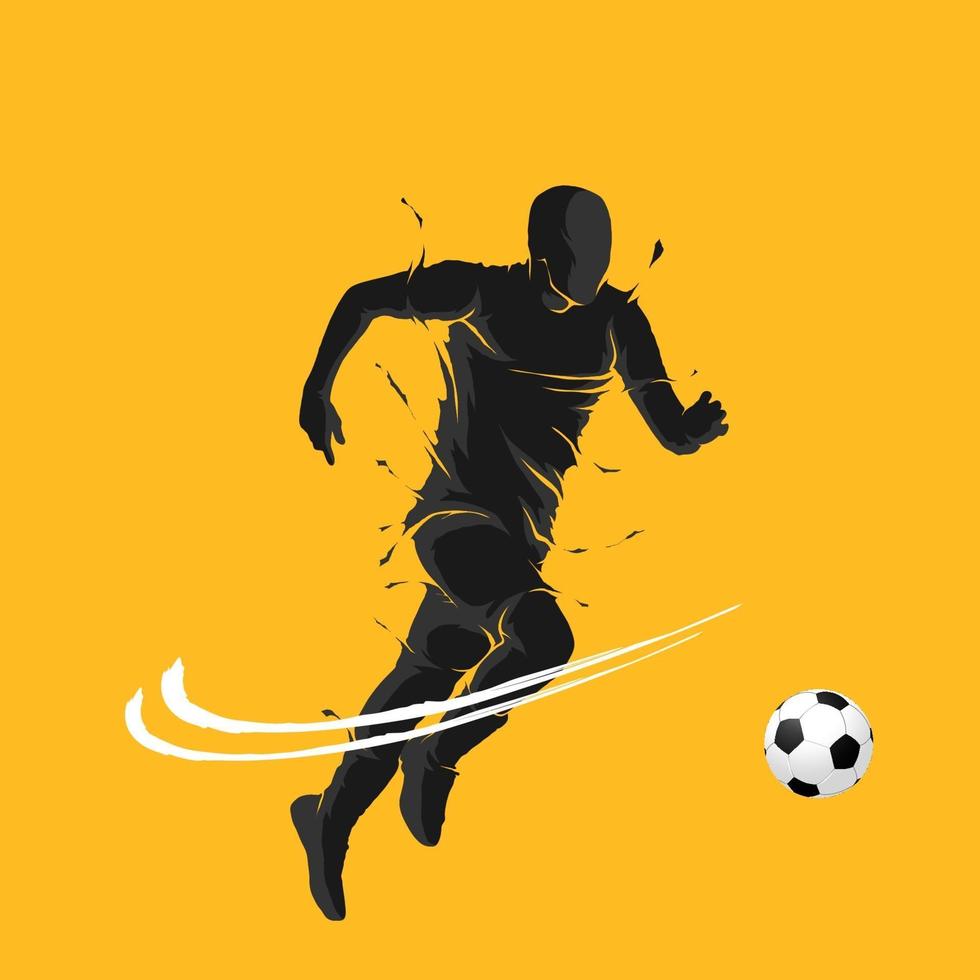 voetbal voetbal poseren donkere vlam silhouet vector