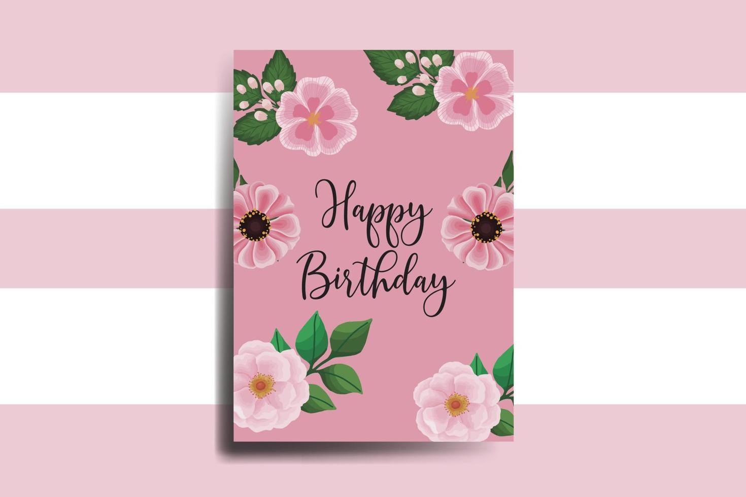 groet kaart verjaardag kaart digitaal waterverf hand- getrokken zinnia en pioen bloem ontwerp sjabloon vector