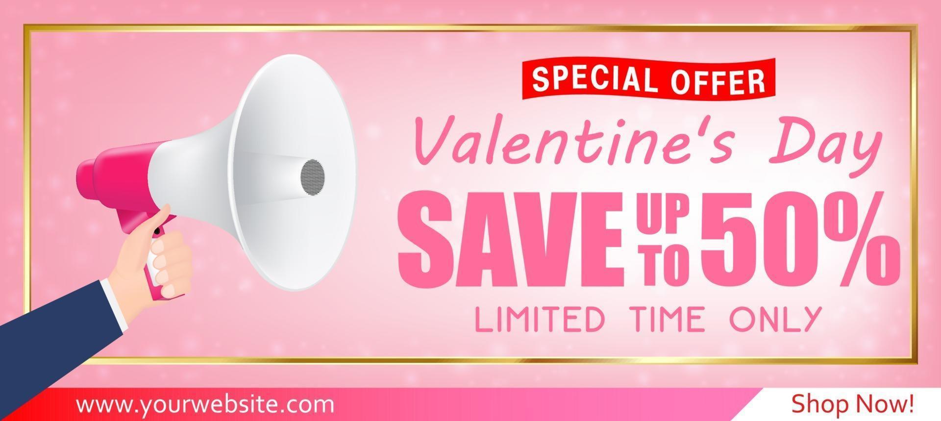 Valentijnsdag winkelen verkoop wenskaart banner vector