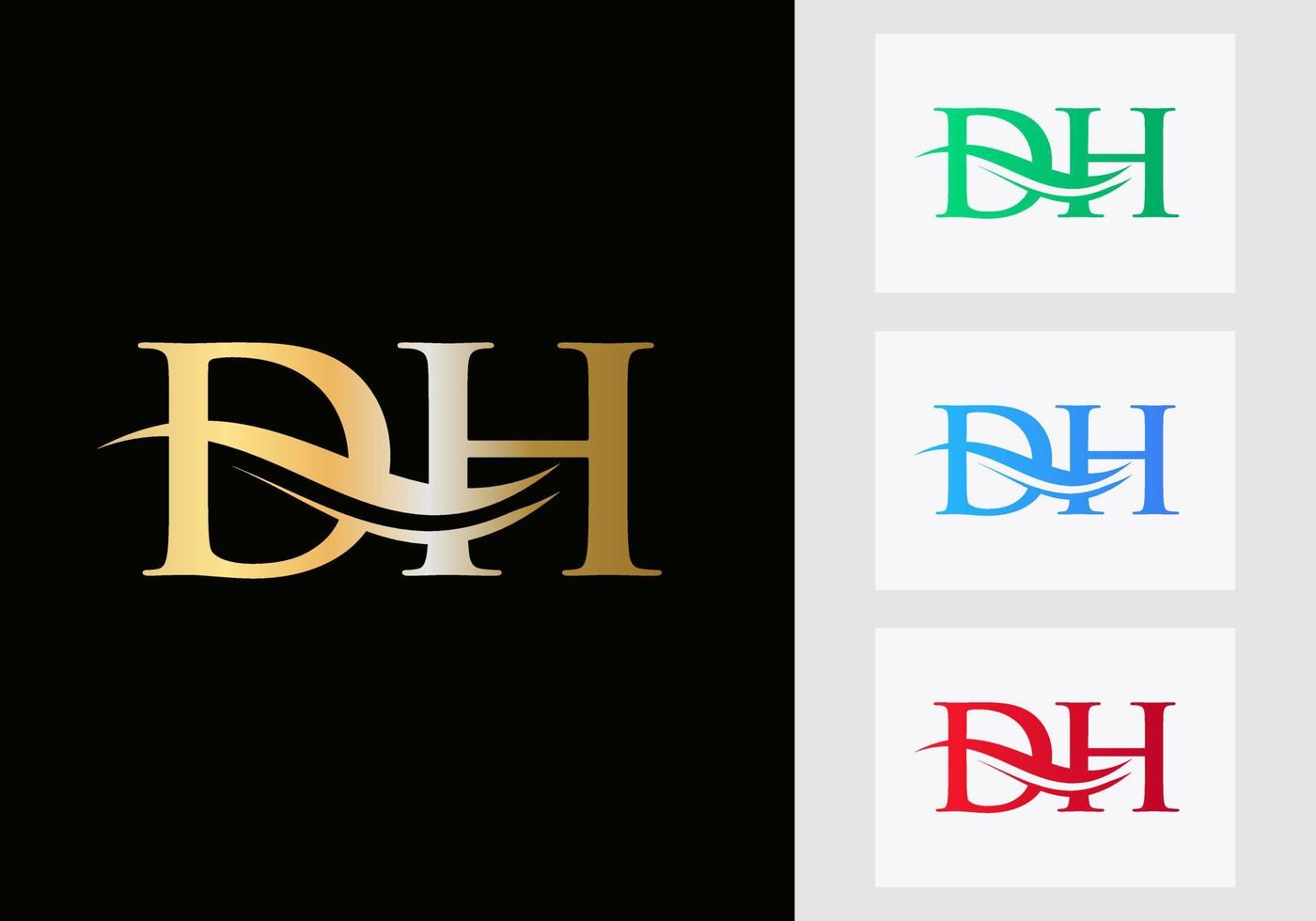 brief dh logo ontwerp. dh logotype sjabloon vector
