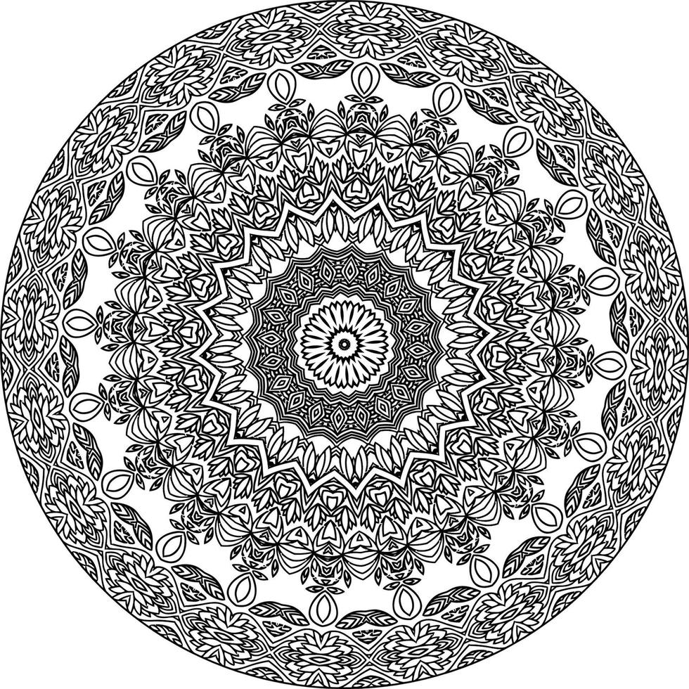 circulaire patroon in het formulier van mandala voor henna, mehndi, tatoeëren, decoratie. decoratief ornament in etnisch oosters stijl. kleur boek bladzijde. wijnoogst decoratief elementen. vector