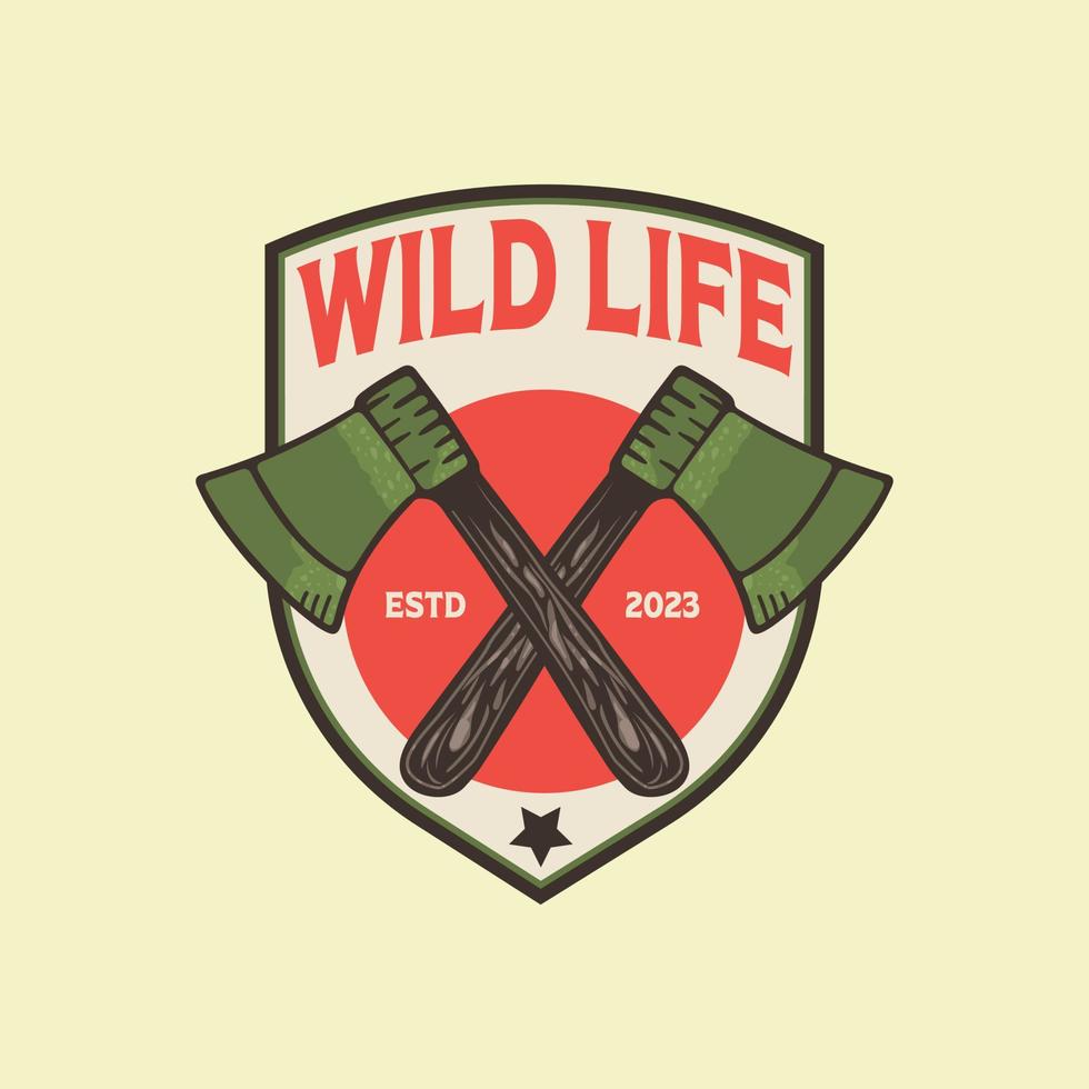 wild leven jacht- club insigne concept wijnoogst vector illustratie