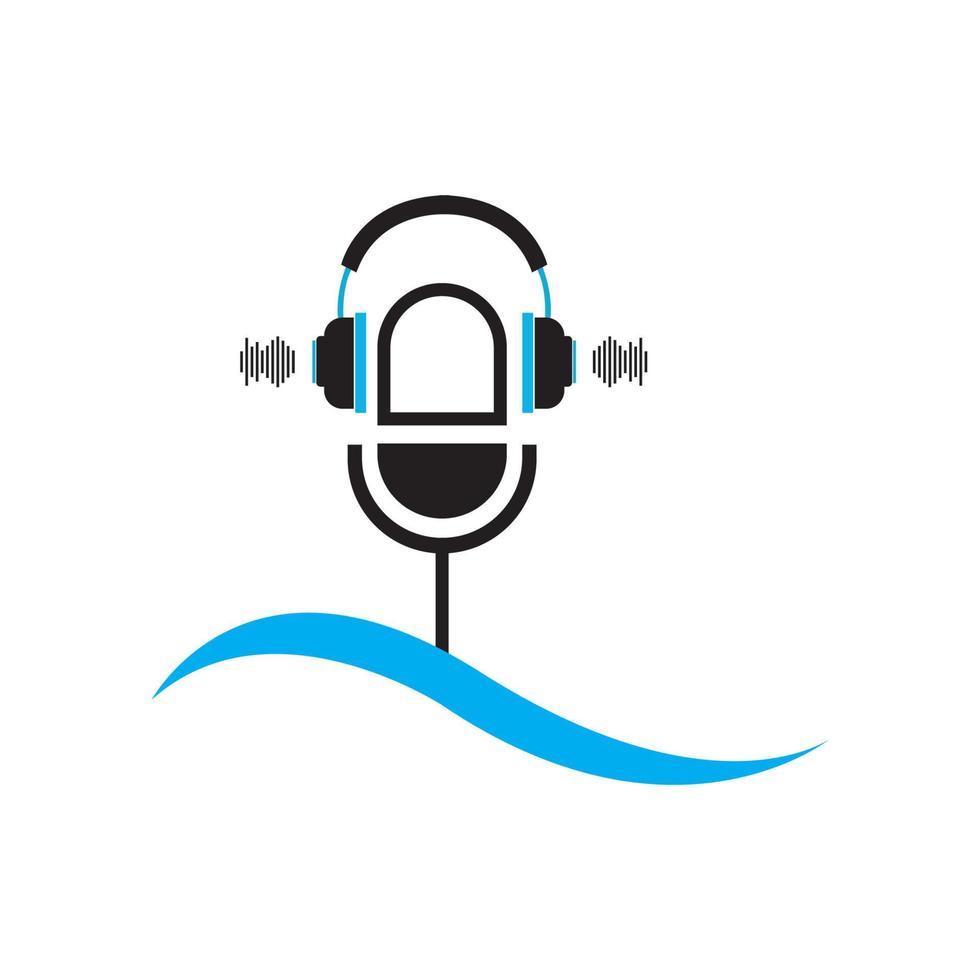podcast logo afbeeldingen illustratie ontwerp vector