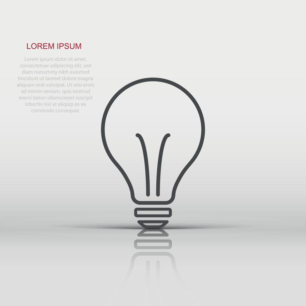 licht lamp icoon in vlak stijl. gloeilamp vector illustratie pictogram. lamp idee bedrijf concept.