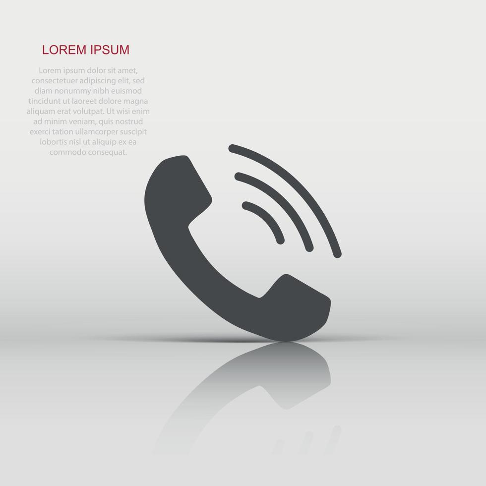 vector telefoon icoon in vlak stijl. contact, ondersteuning onderhoud teken illustratie pictogram. telefoon, communicatie bedrijf concept.
