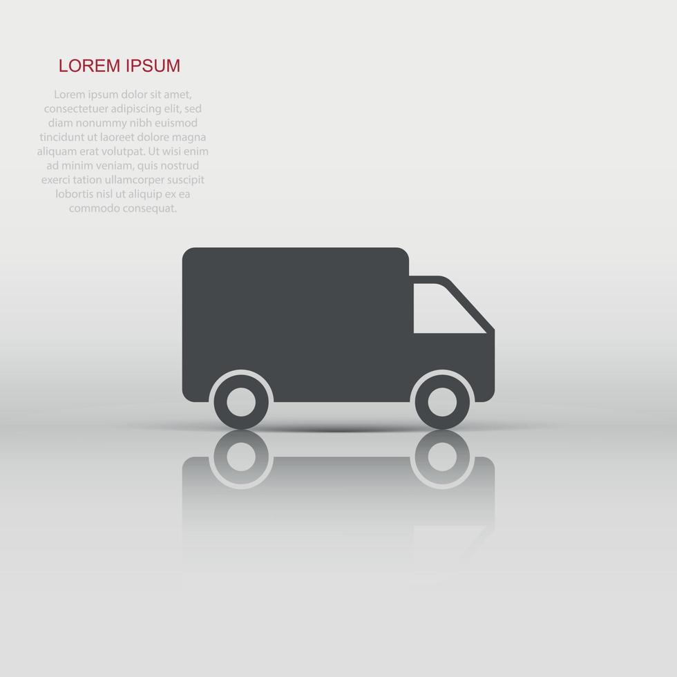 vector vrachtwagen, auto icoon in vlak stijl. snel levering onderhoud Verzending teken illustratie pictogram. auto busje bedrijf concept.
