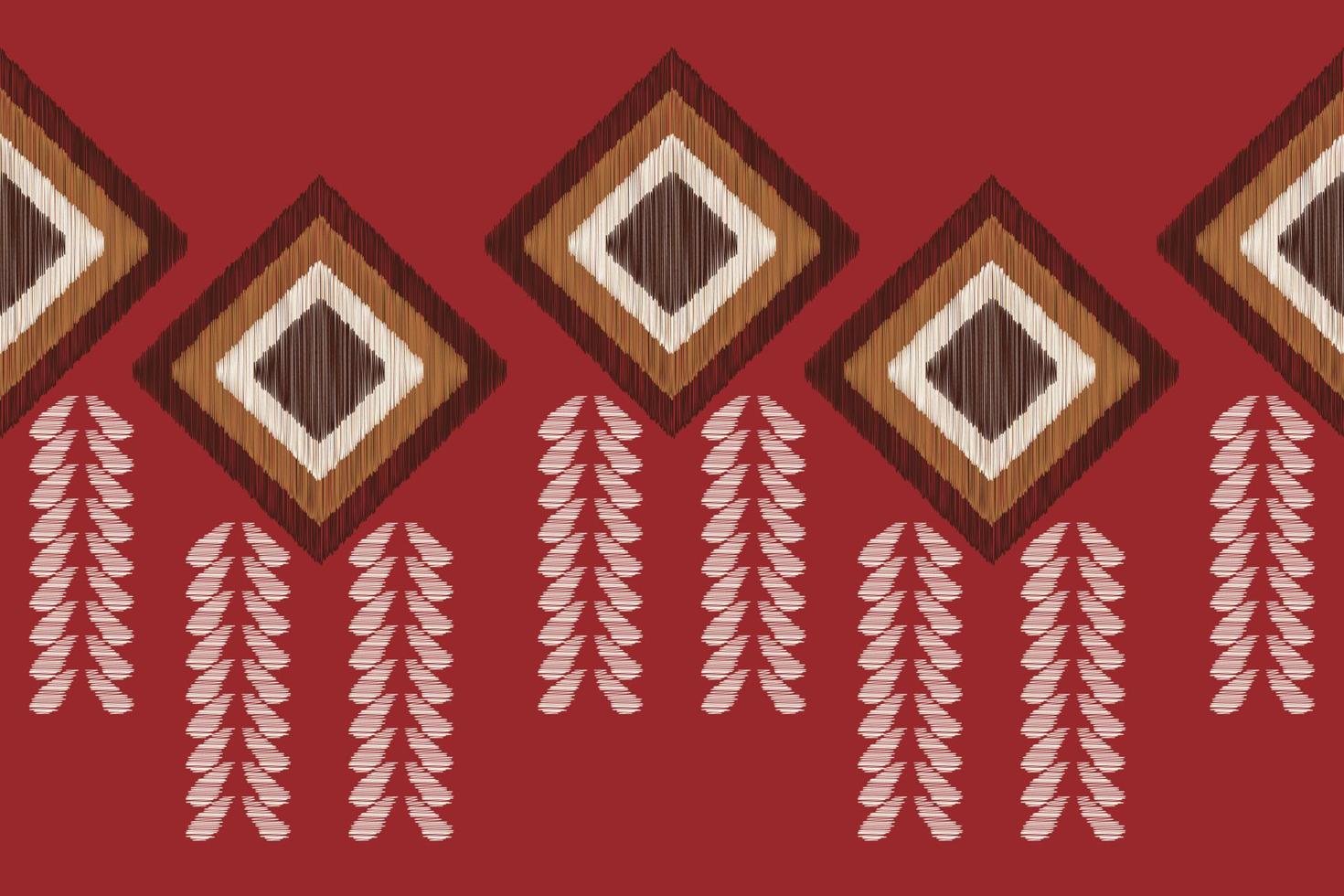 etnisch ikat kleding stof patroon meetkundig stijl.afrikaans ikat borduurwerk etnisch oosters patroon rood achtergrond. abstract, vector, illustratie.voor textuur, kleding, sjaal, decoratie, tapijt. vector