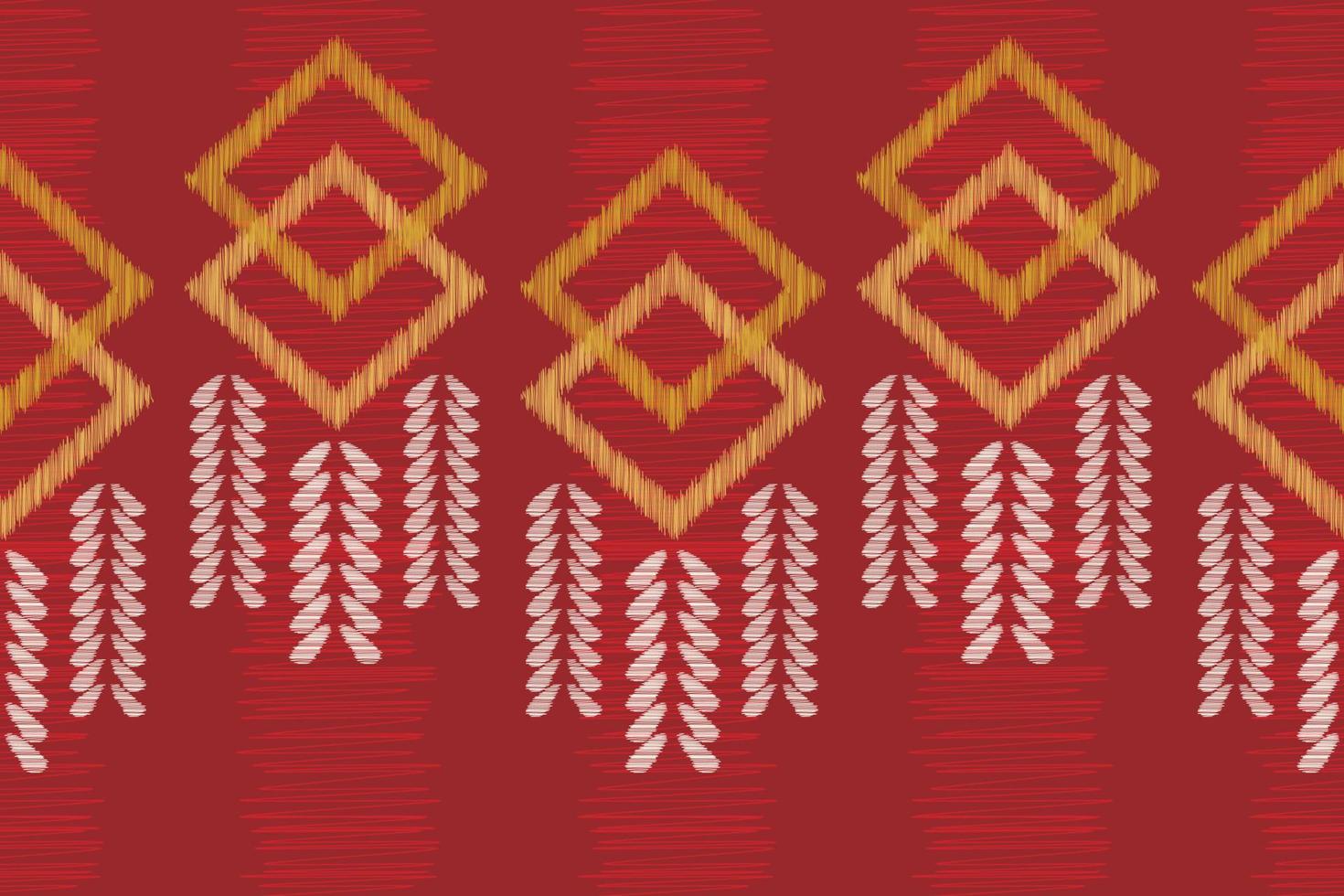 etnisch ikat kleding stof patroon meetkundig stijl.afrikaans ikat borduurwerk etnisch oosters patroon rood achtergrond. abstract, vector, illustratie.voor textuur, kleding, sjaal, decoratie, tapijt. vector