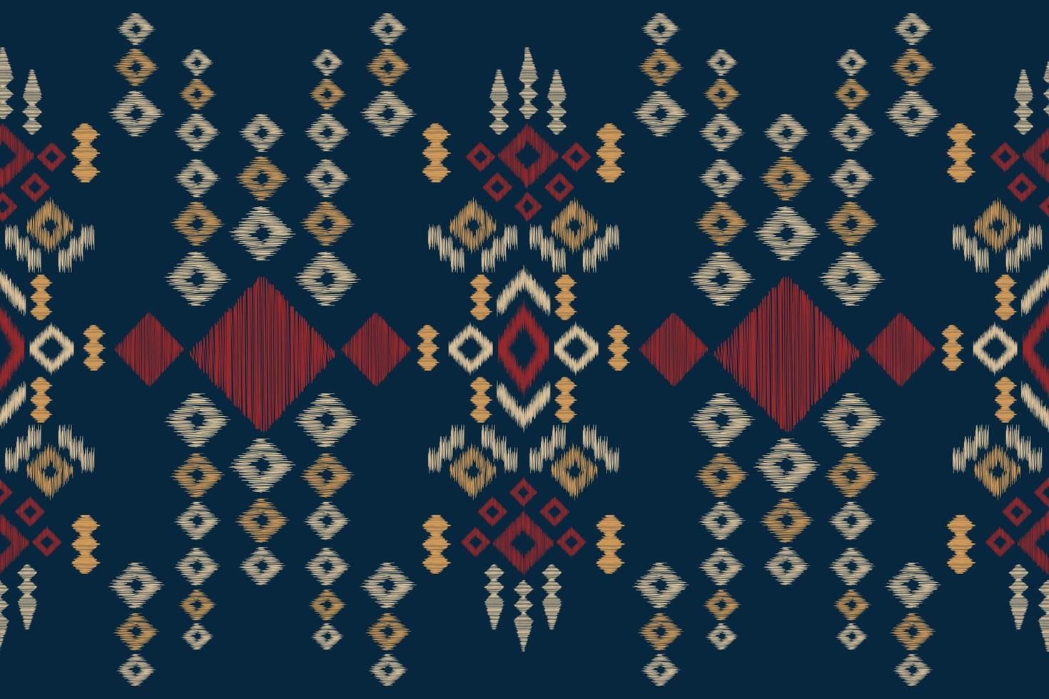 etnisch ikat kleding stof patroon meetkundig stijl.afrikaans ikat borduurwerk etnisch oosters patroon marine blauw achtergrond. abstract, vector, illustratie.voor textuur, kleding, sjaal, decoratie, tapijt. vector