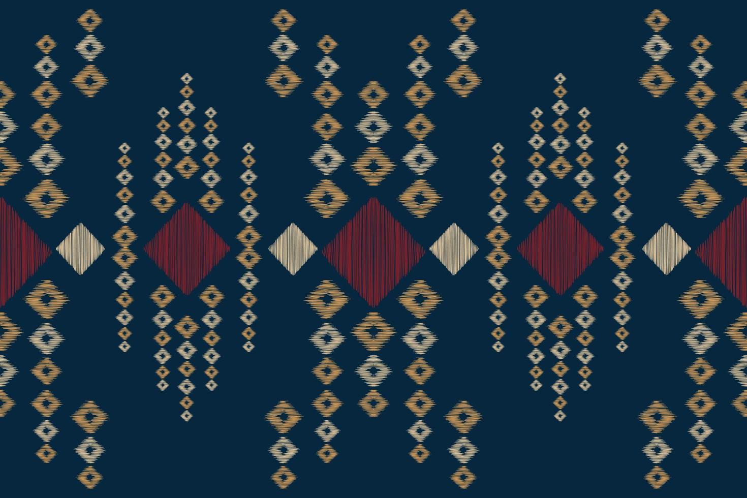 etnisch ikat kleding stof patroon meetkundig stijl.afrikaans ikat borduurwerk etnisch oosters patroon marine blauw achtergrond. abstract, vector, illustratie.voor textuur, kleding, sjaal, decoratie, tapijt. vector