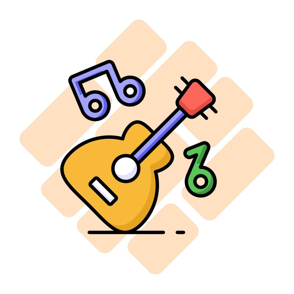 een draad musical instrument vector ontwerp, premie icoon van gitaar in modern stijl