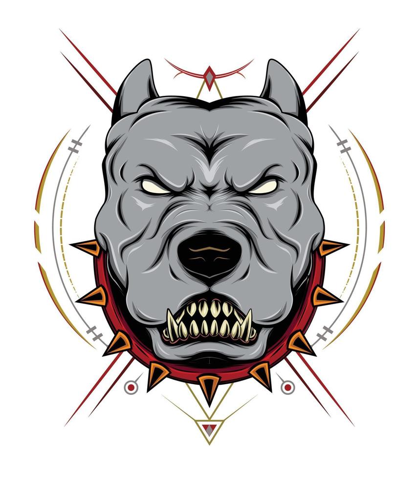 boze pitbull met ornament vector