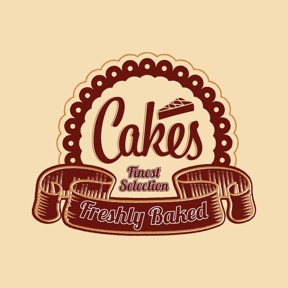 cakes vers gebakken logo ontwerp vector