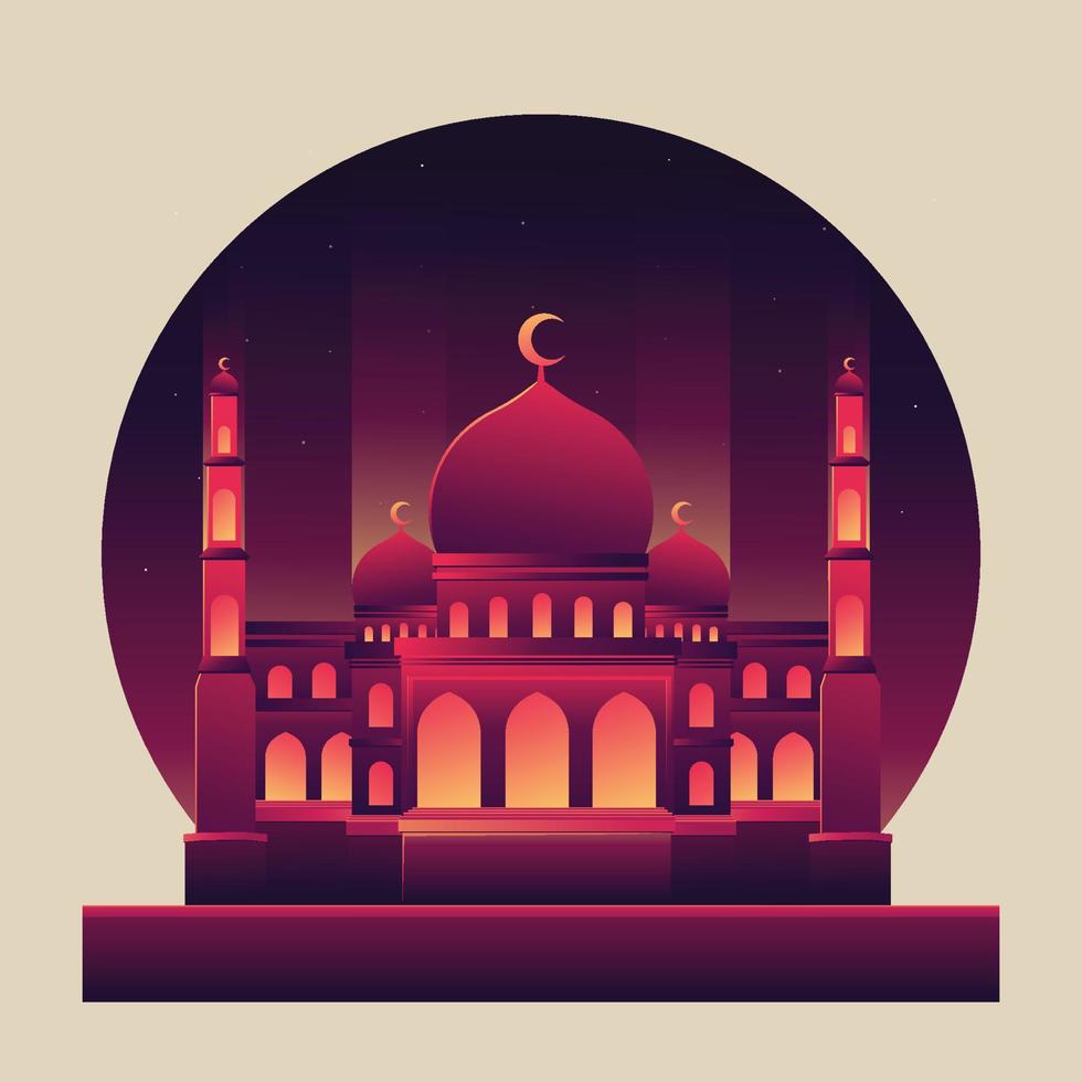 moskee vlak ontwerp vector illustratie