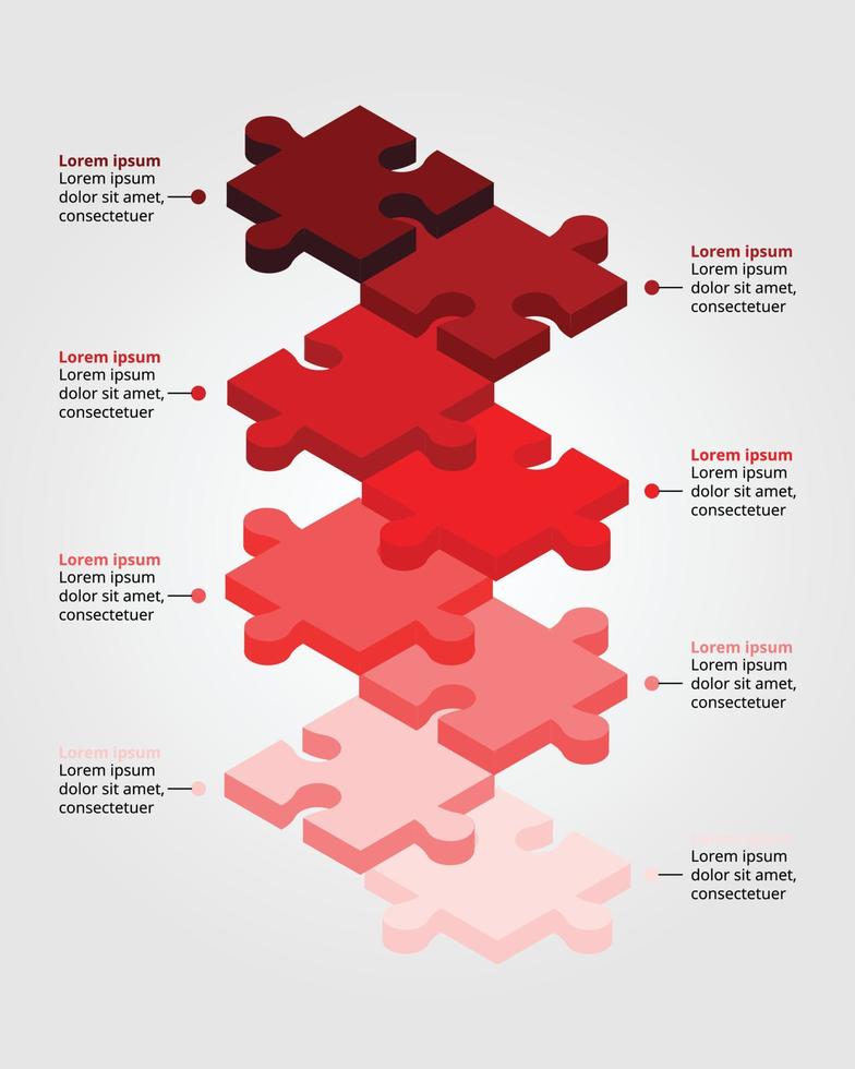 rood decoupeerzaag tijdlijn drijvend sjabloon voor infographic voor presentatie voor 8 element vector