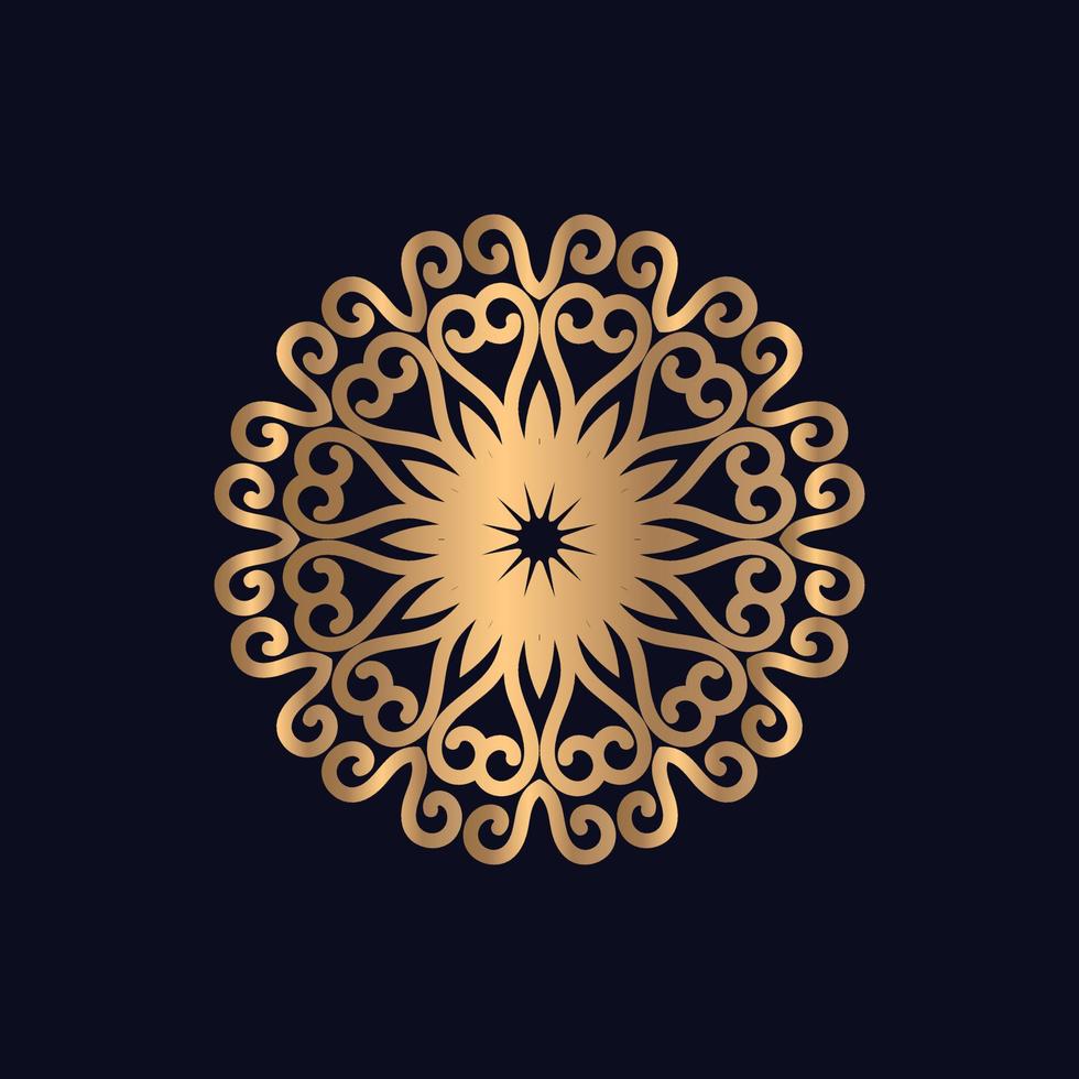 mooi goud kleur mandala ontwerp achtergrond vector