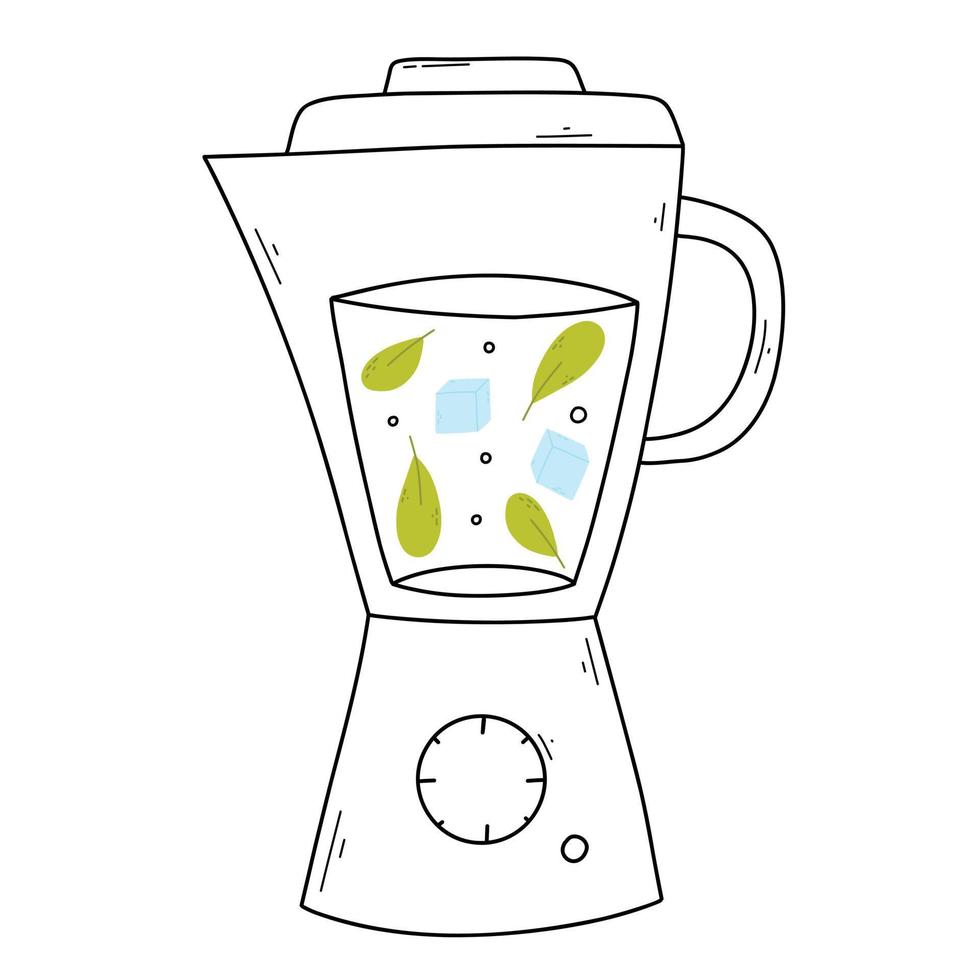 smoothies in een blender. tekening stijl. vector illustratie. hand- getrokken blender met smoothie, limonade, cocktail. ontgiften smoothie.