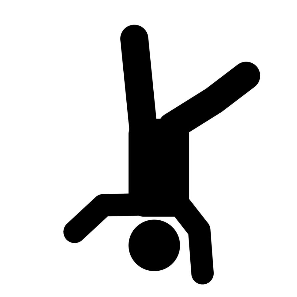 handstand vector klem kunst, stok figuur, pictogram, stickman