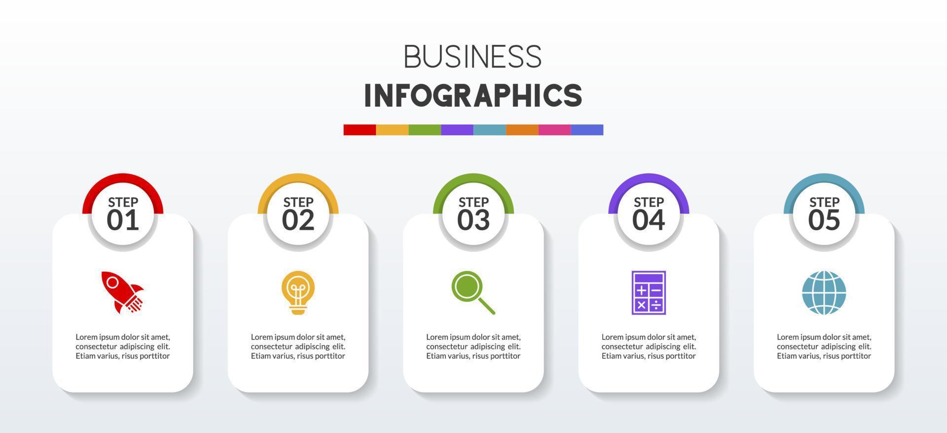 infographics ontwerp sjabloon en pictogrammen met 5 opties of 5 stappen vector