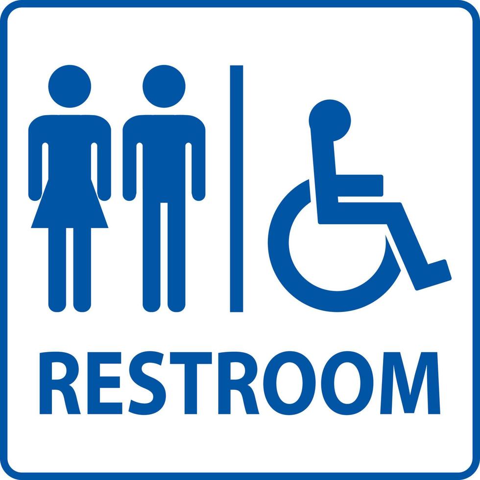 unisex en gehandicapt toilet deur teken, handicap toilet symbool vector